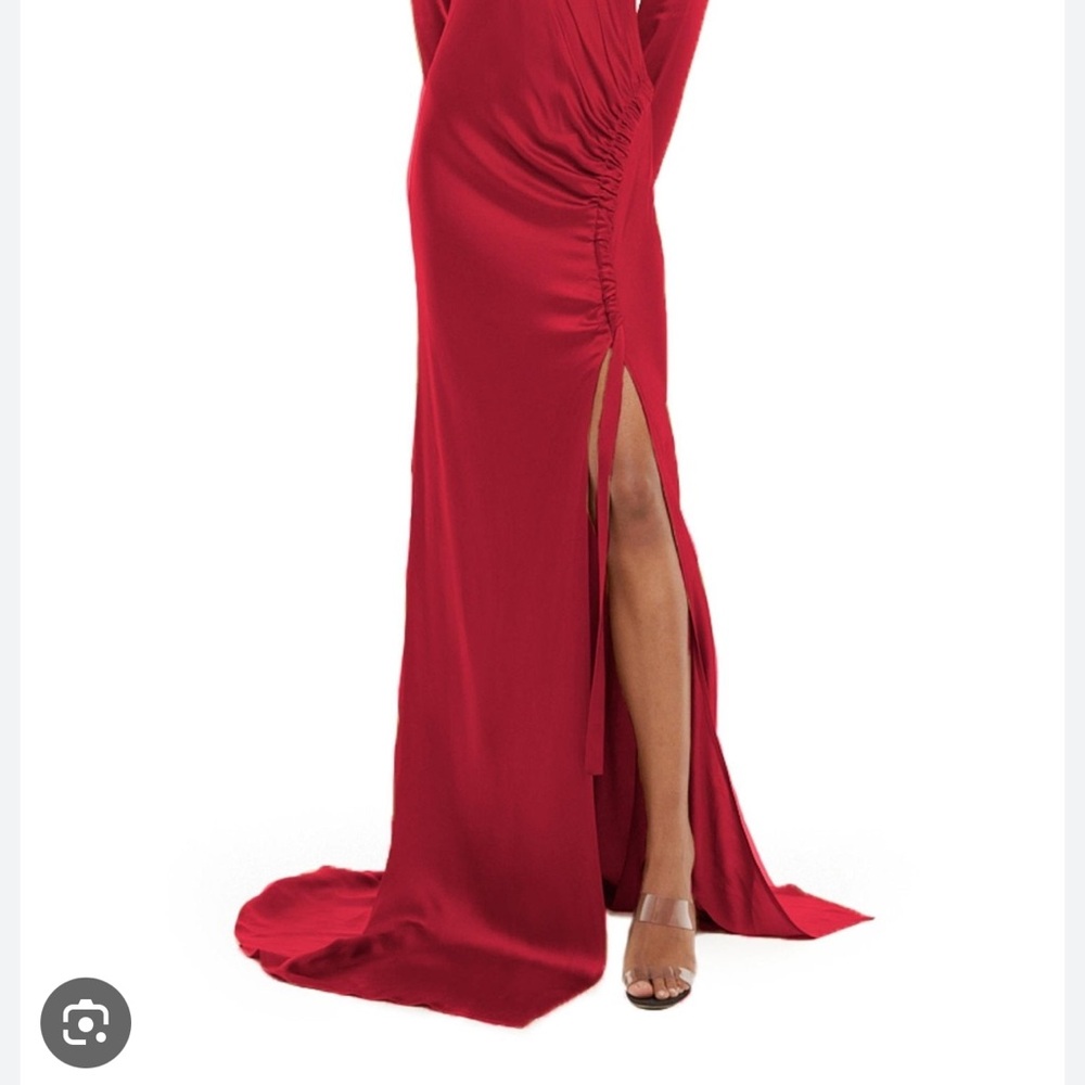 Lapointe satin long gown with slit